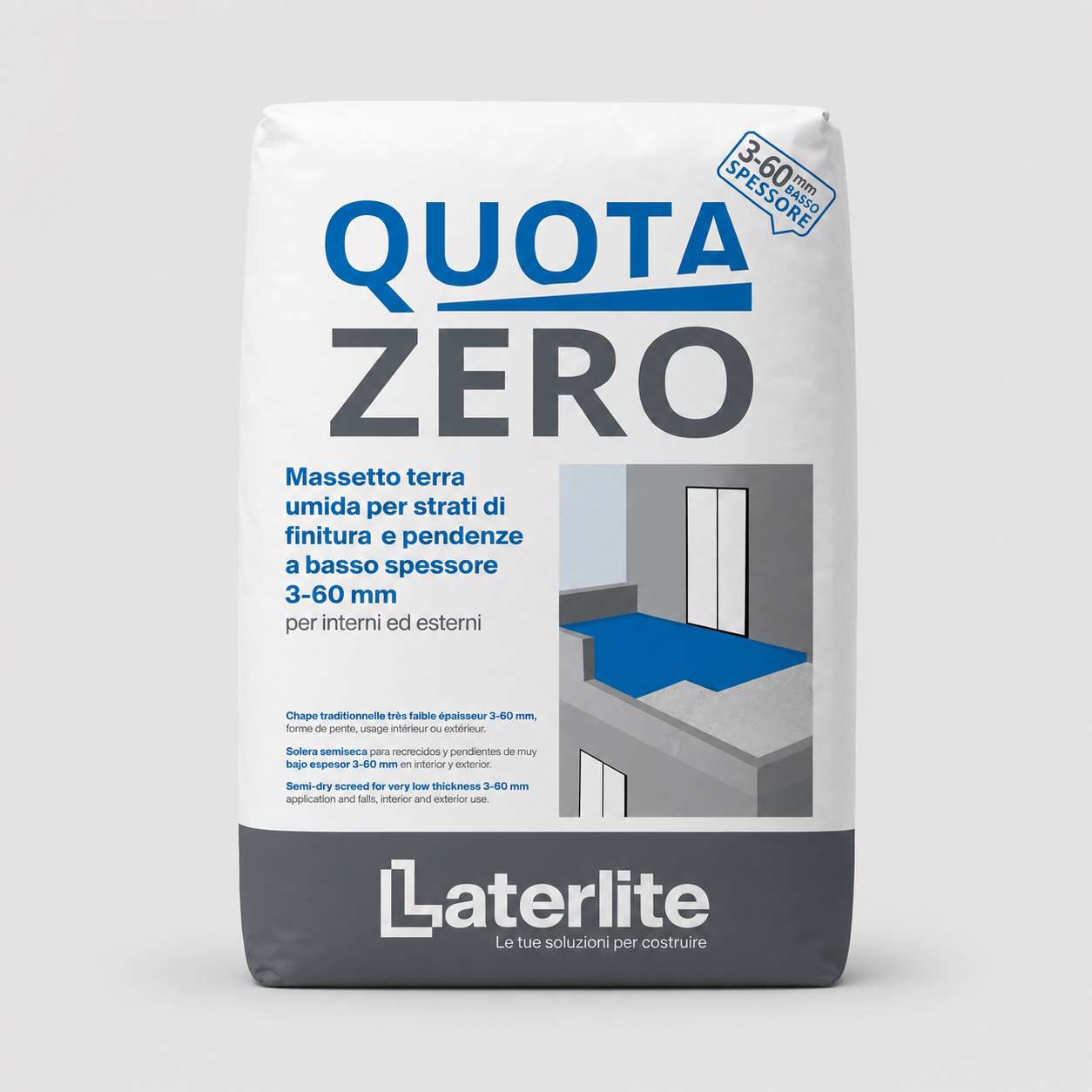Massetto a basso spessore per livellamenti da 3 a 60mm QUOTAZERO®