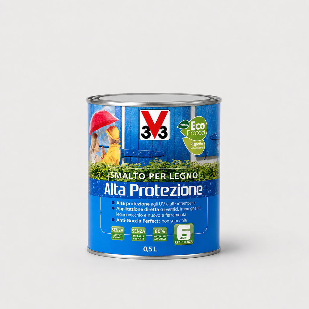 Smalto per legno all'acqua Alta Protezione Bianco 0,50Litri