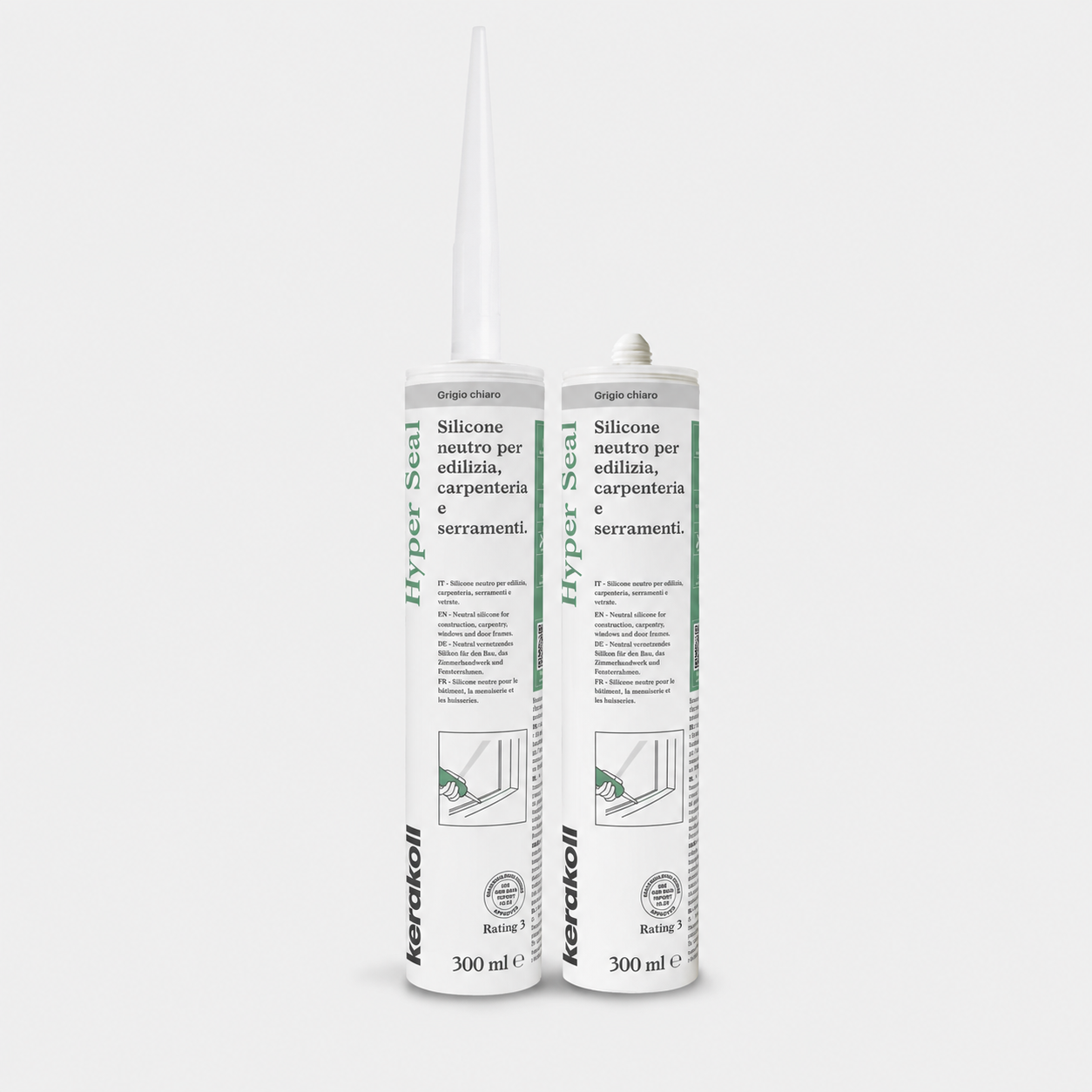 Silicone Neutro per Edilizia e Serramenti Kerakoll Hyper Seal grigio chiaro