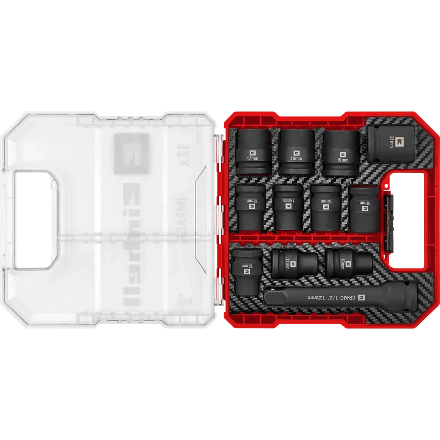 Set Bussole Impact 12 Pezzi EINHELL PROFESSIONAL IMPACT CrMo STEEL 1/2" SOCKET SET
