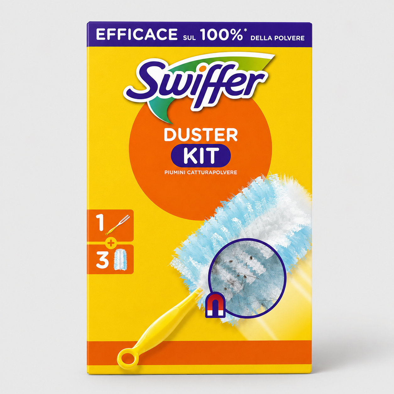 Swiffer Duster Kit Catturapolvere con Manico + 3 Piumini