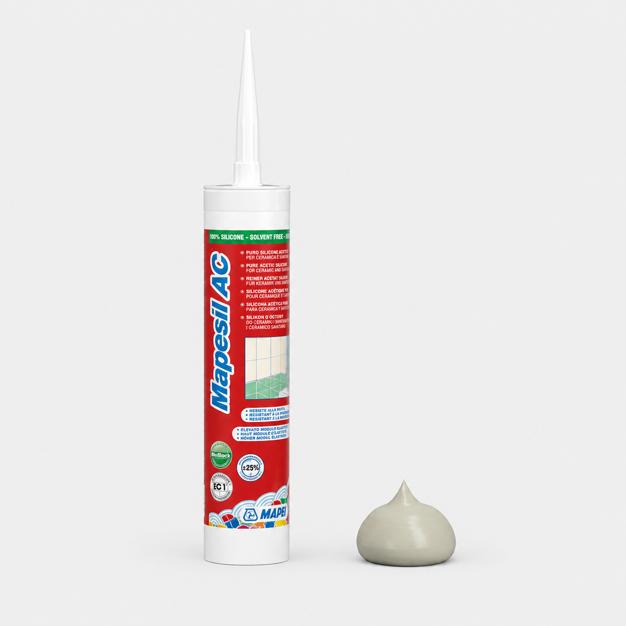 Sigillante Siliconico Acetico Antimuffa ad Alta Elasticità Mapei Mapesil AC - 137