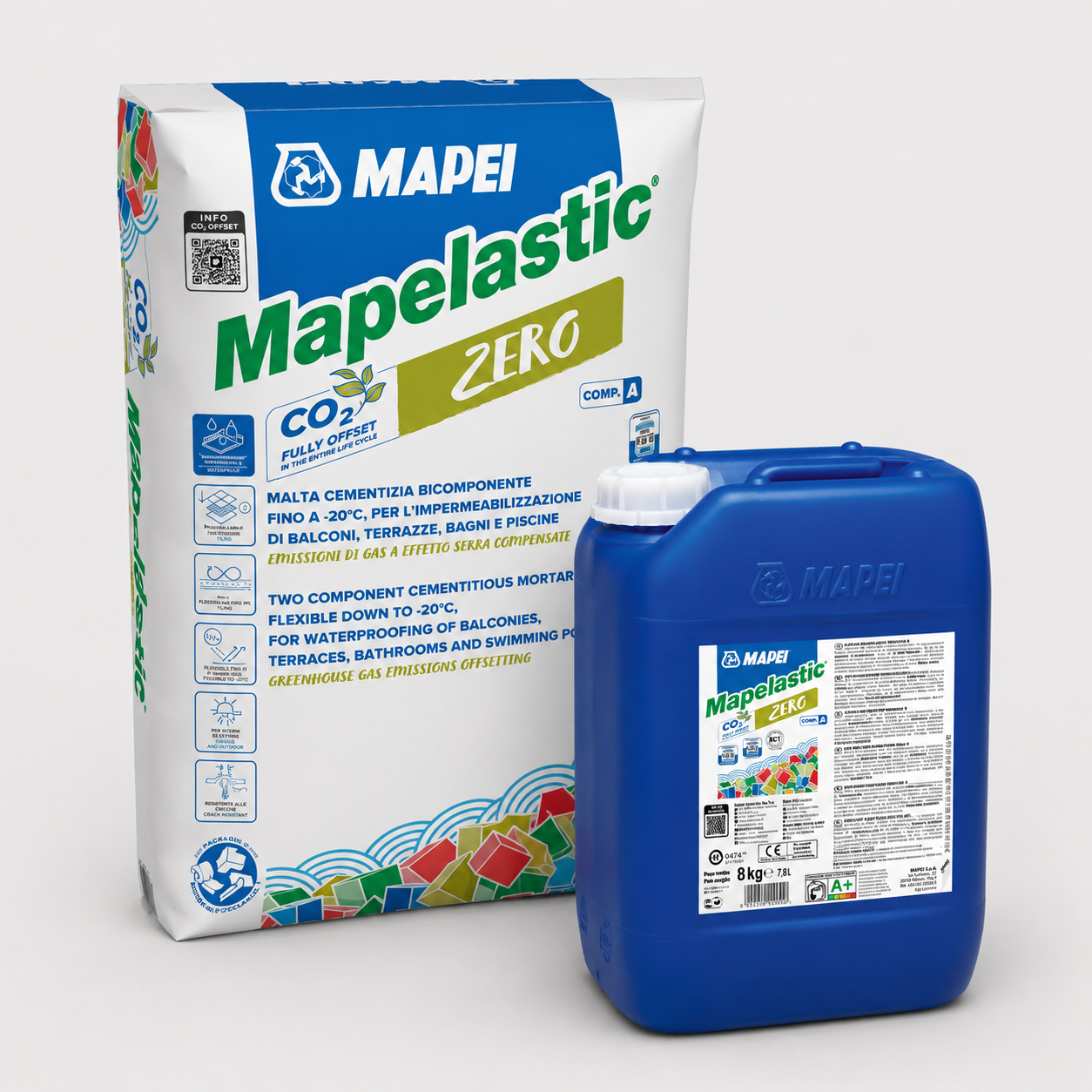 Membrana Cementizia Bicomponente Elastica per Impermeabilizzazione MAPEI Mapelastic Zero 24+8Kg