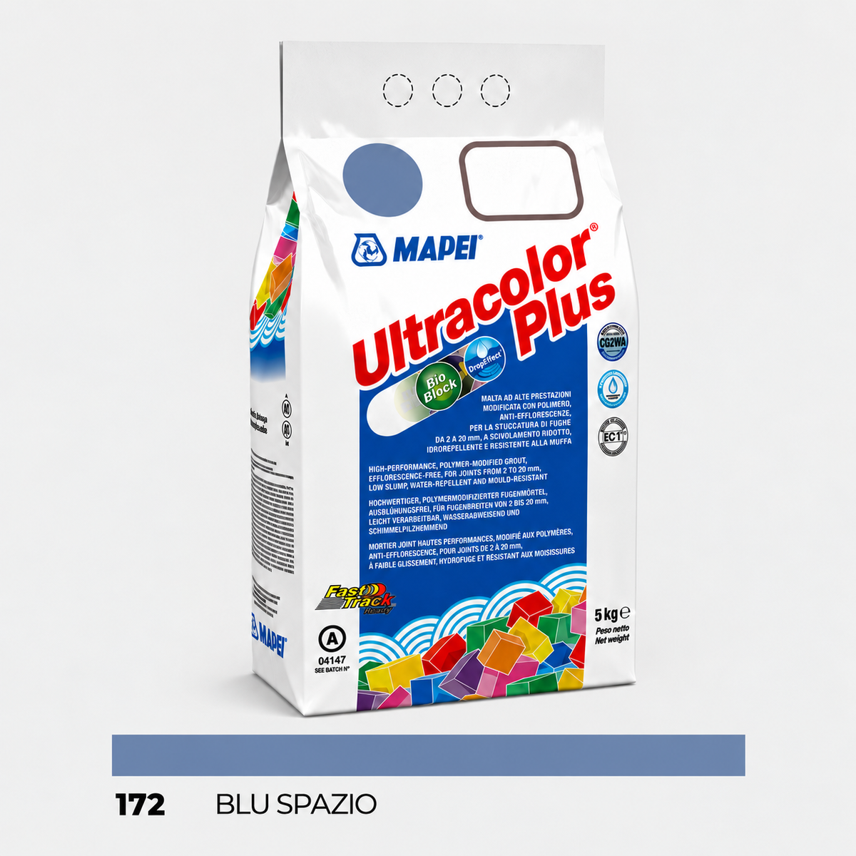 Stucco Cementizio Antimuffa e Idrorepellente ad Alte Prestazioni Mapei Ultracolor Plus – 172 Blu Spazio