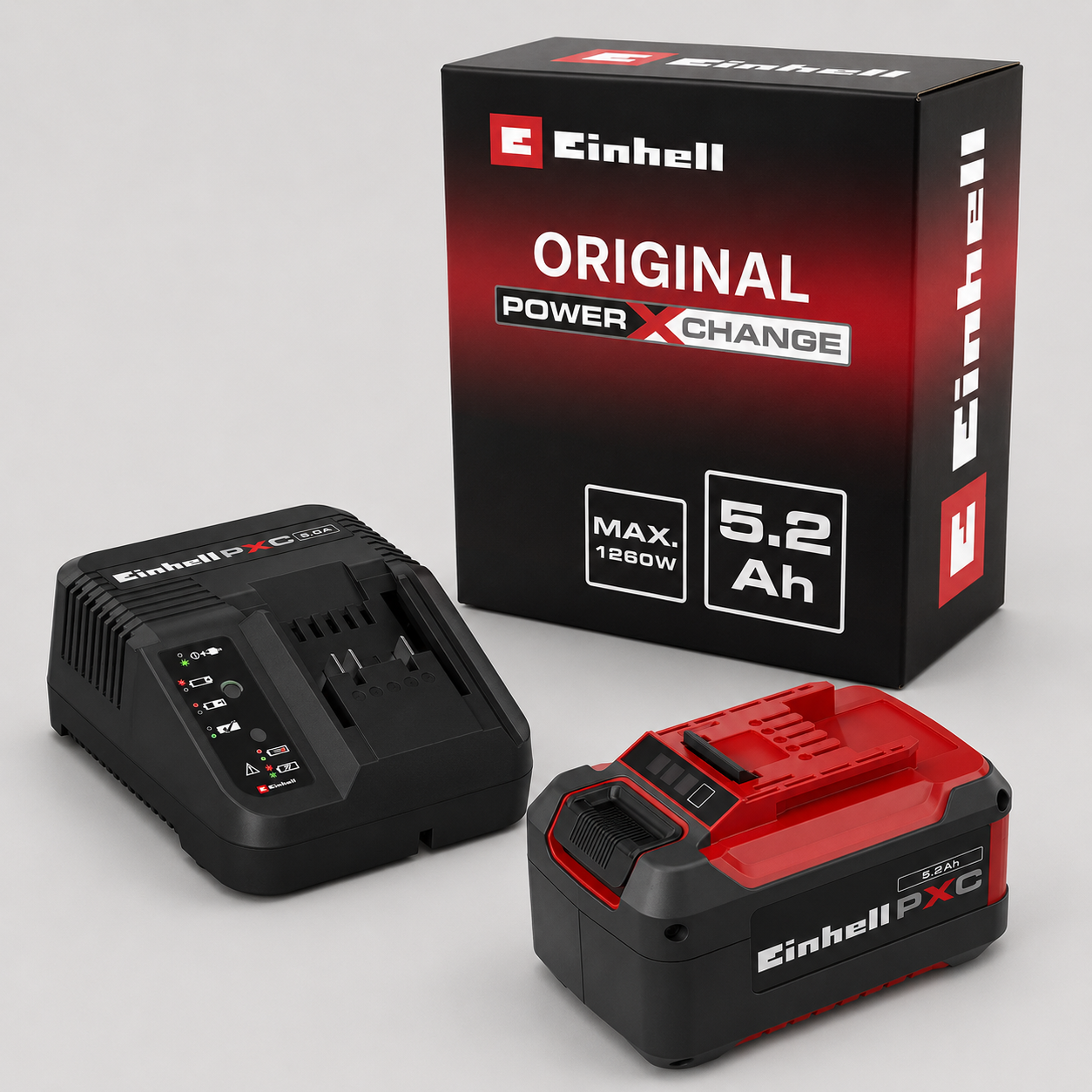 STARTER KIT – Batteria 18V e Caricabatterie Rapido EINHELL 5,2 Ah PXC