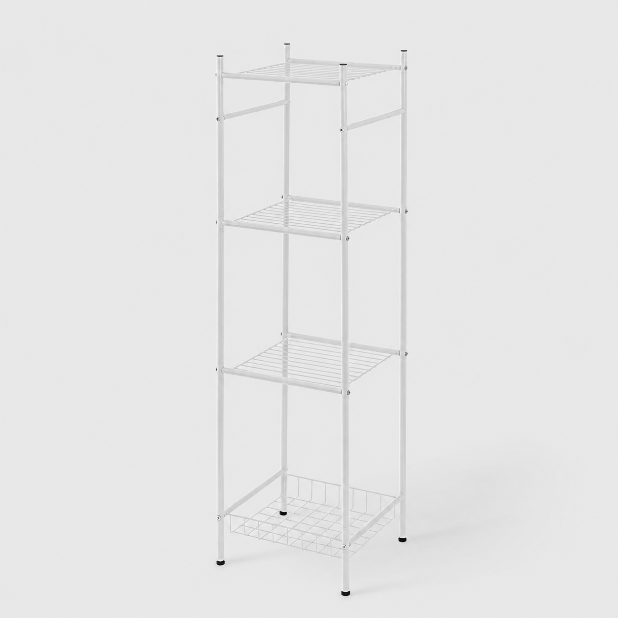 Colonna Salvaspazio Bianca con 4 Ripiani – 30 x 32,5 x H 123 cm