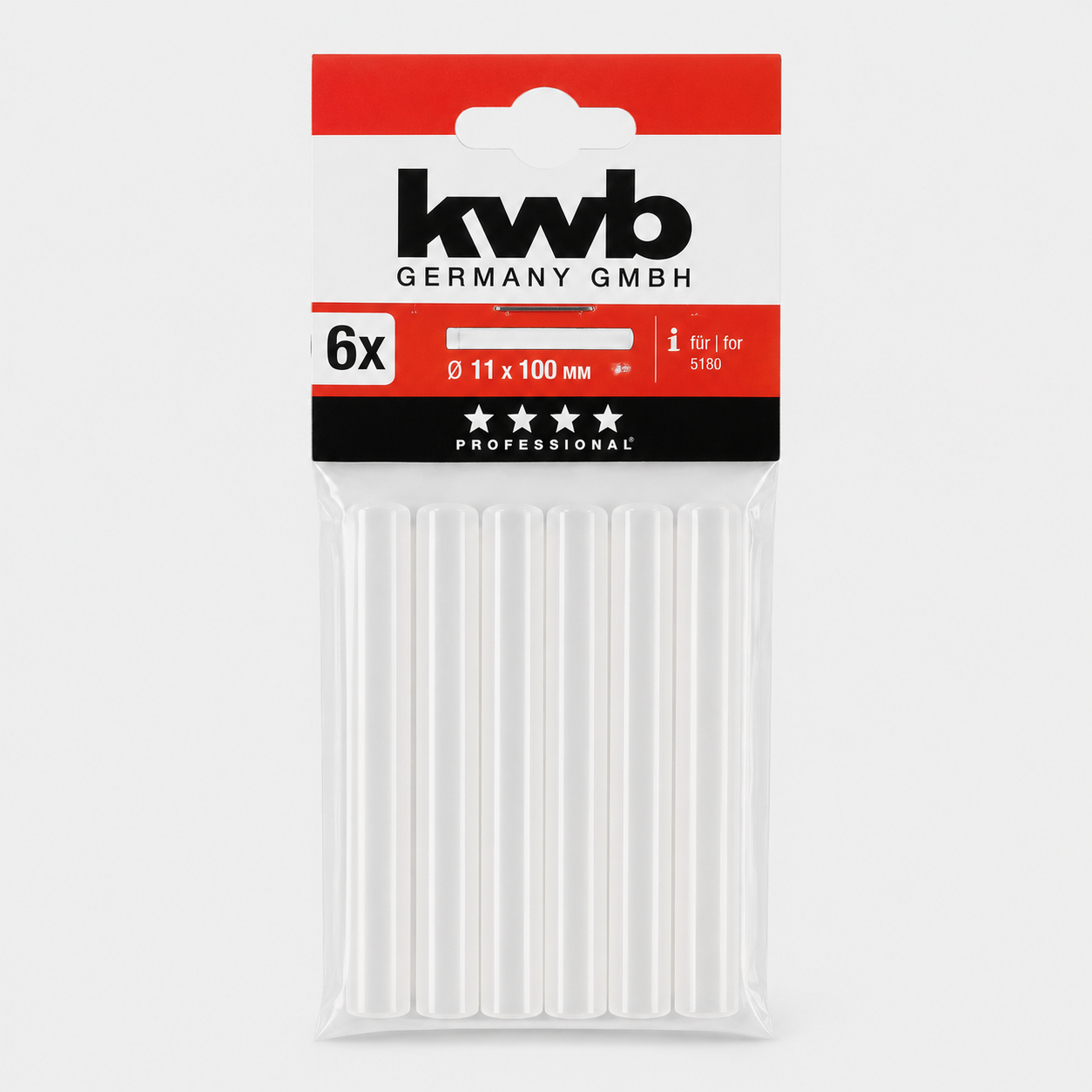 Stick di Colla a Caldo Expert Ø 11 mm x 100 mm – Confezione da 6 Pezzi