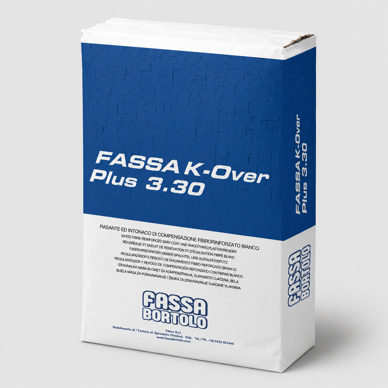 Intonaco Premiscelato Idrofugato per Esterni e Interni FASSA K-OVER PLUS 3.30 25Kg