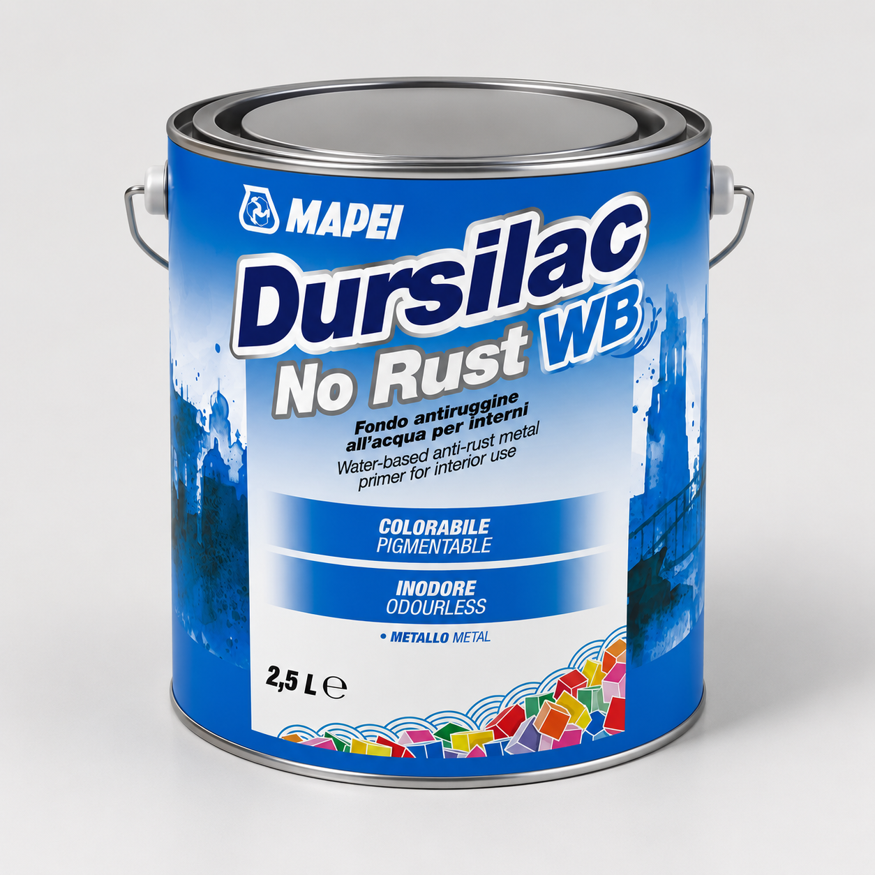 Fondo Antiruggine all'Acqua per Interni DURSILAC NO RUST WB 2,5Litri