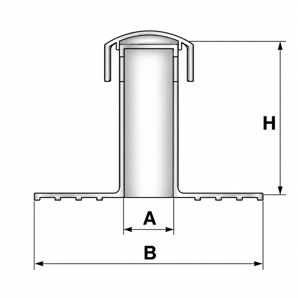 Esalatore Semplice in TPE Ø 75 mm H 225 mm per Membrane Impermeabilizzanti