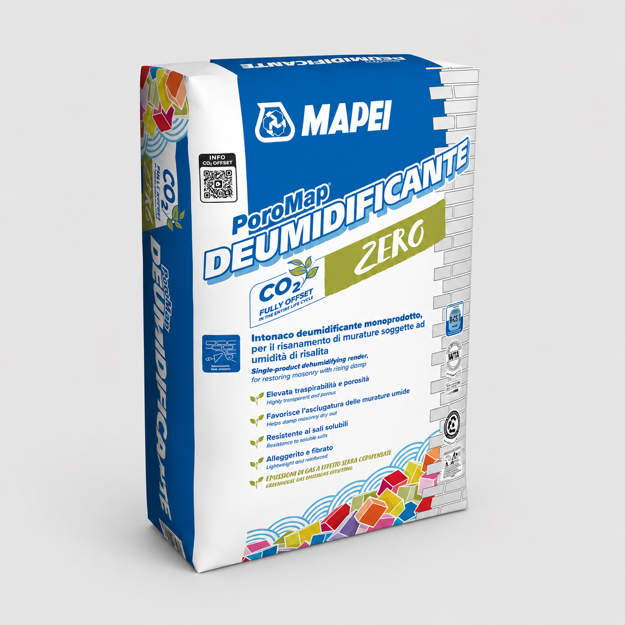 Deumidificante Intonaco Deumidificante Monoprodotto per Murature Umide MAPEI Poromap 20Kg