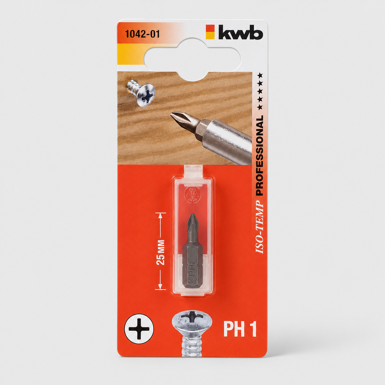 Inserto Phillips PH1 25 mm KWB ISO-TEMP PH1