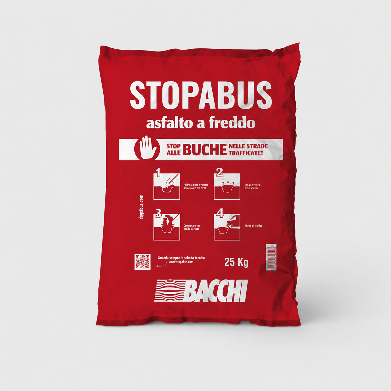 Asfalto a Freddo in Sacco da 25 kg STOPABUS Bacchi (RITIRO IN NEGOZIO)