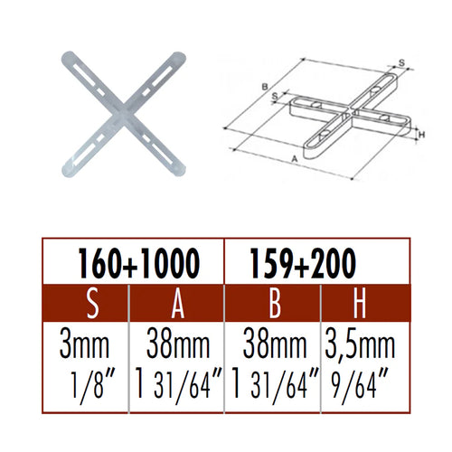 Distanziatori a croce Raimondi fuga 3mm 1000 pezzi
