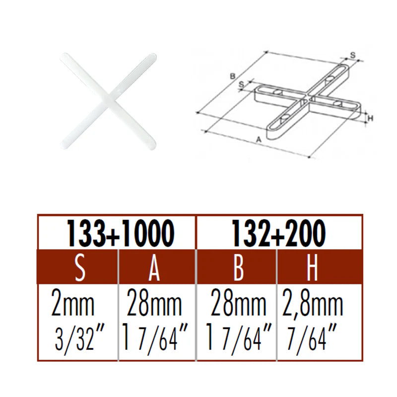 Distanziatori a croce Raimondi fuga 2mm 1000 pezzi