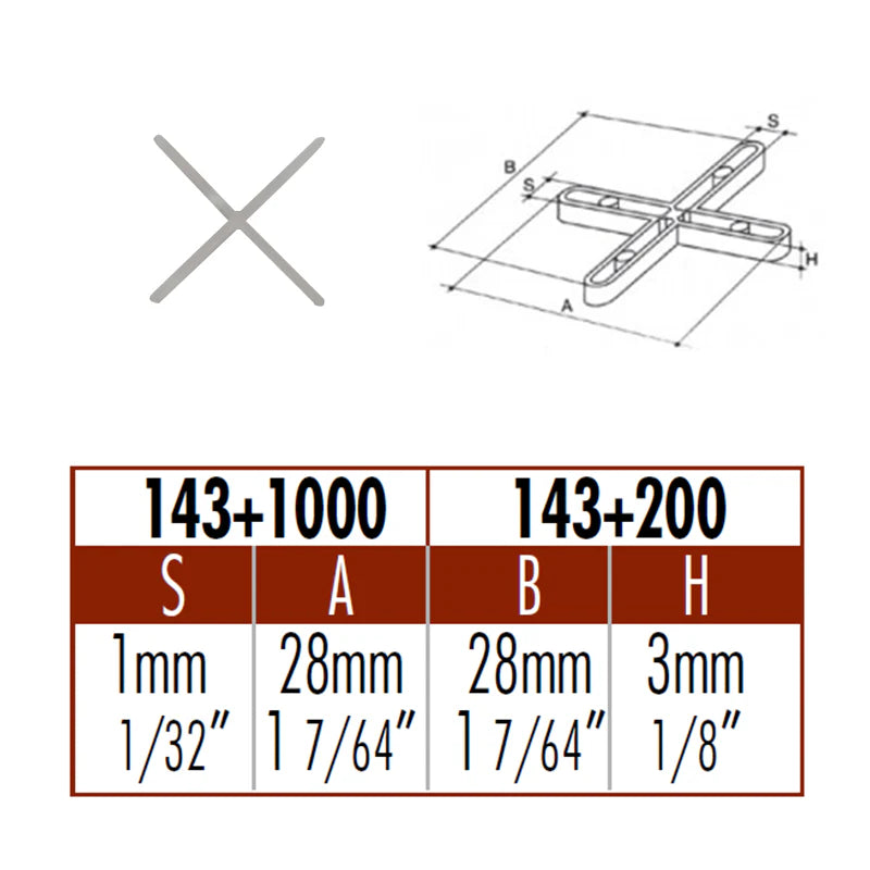 Distanziatori a croce Raimondi fuga 1mm 1000 pezzi