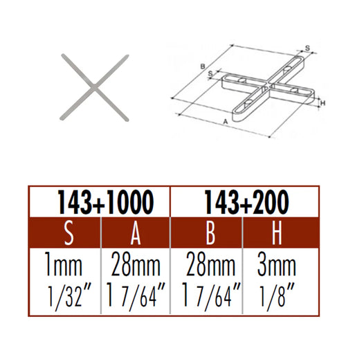 Distanziatori a croce Raimondi fuga 1mm 1000 pezzi