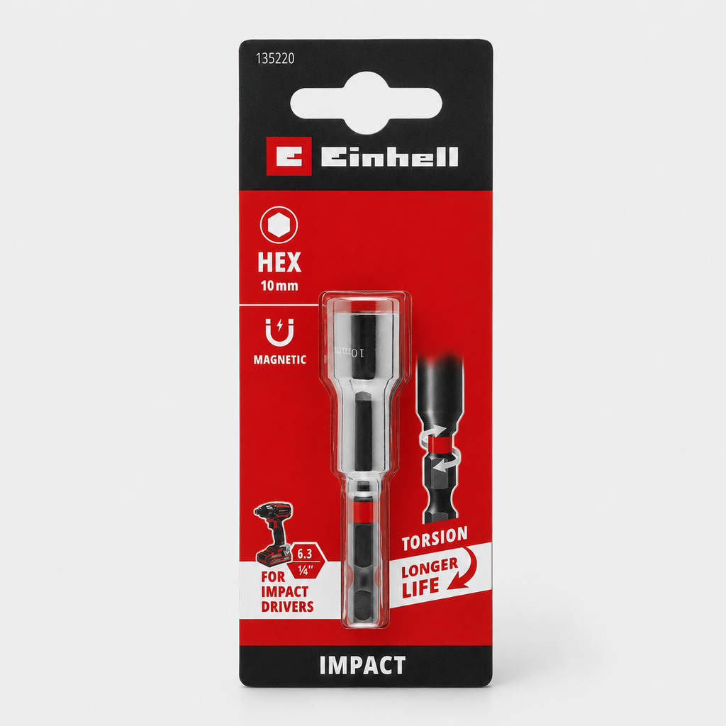 Chiave a Bussola Magnetica Impact 10 mm x 67 mm
