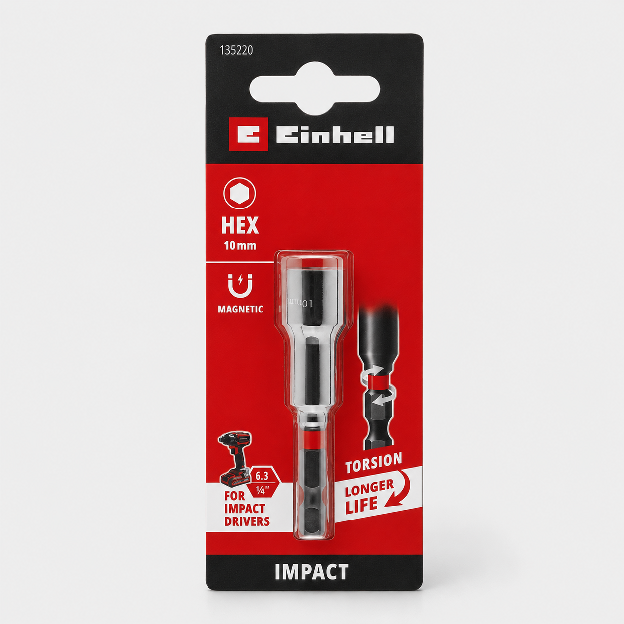 Chiave a Bussola Magnetica Impact 10 mm x 67 mm