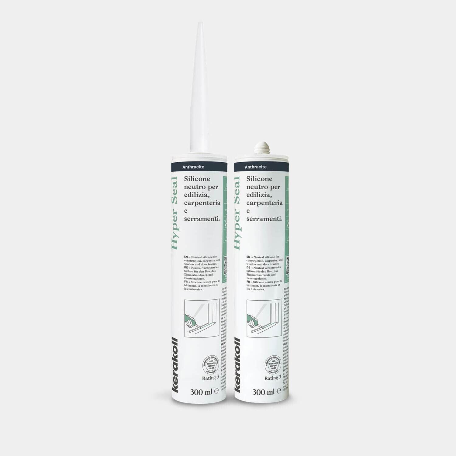 Silicone Neutro per Edilizia e Serramenti Kerakoll Hyper Seal antracite