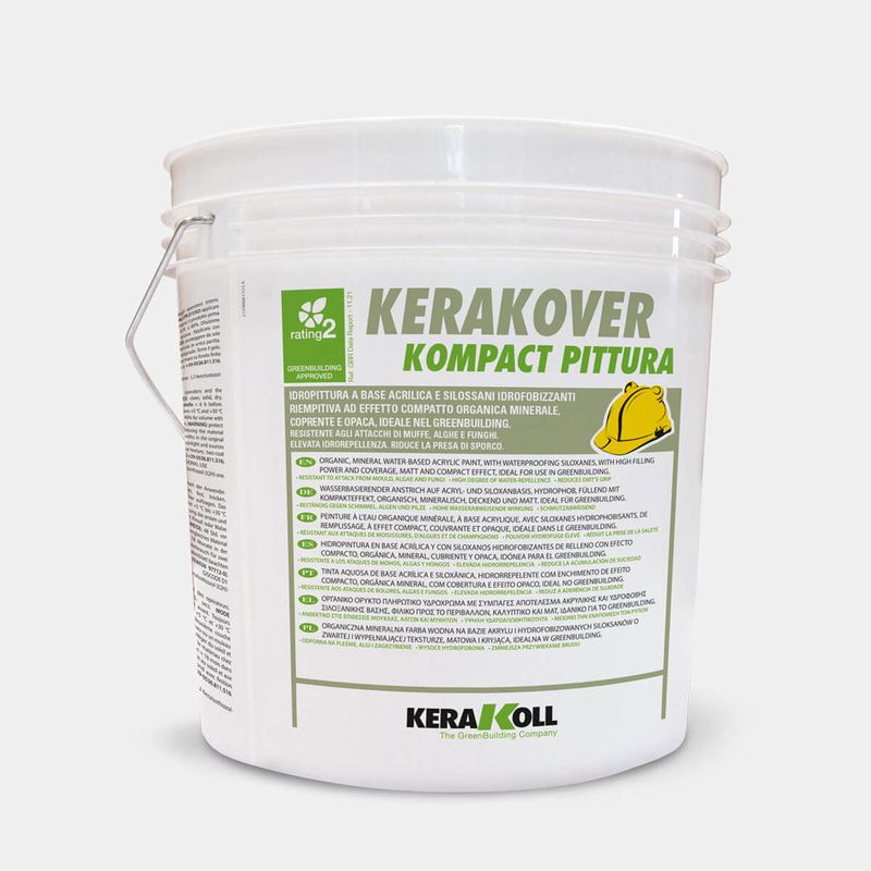 Idropittura acril-silossanica riempitiva superlavabile Kerakover Kompact Pittura 14Litri