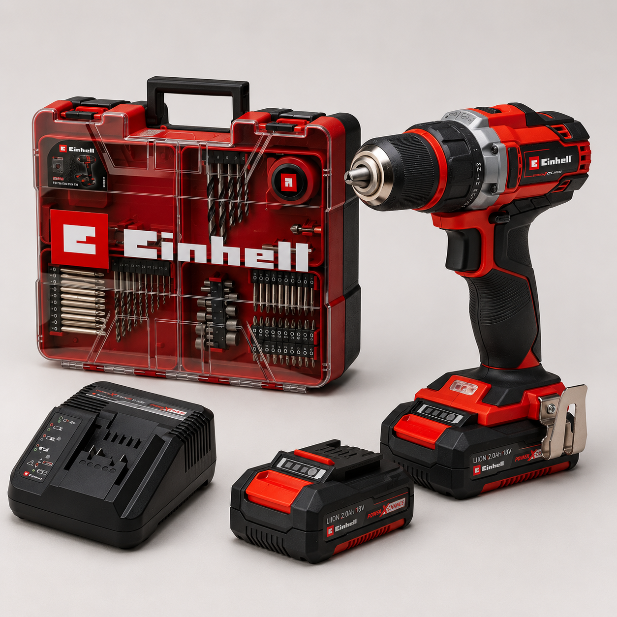 Trapano Avvitatore a Batteria con Kit Accessori EINHELL TE-CD 18/40 Li +69 (2x2,0 Ah)