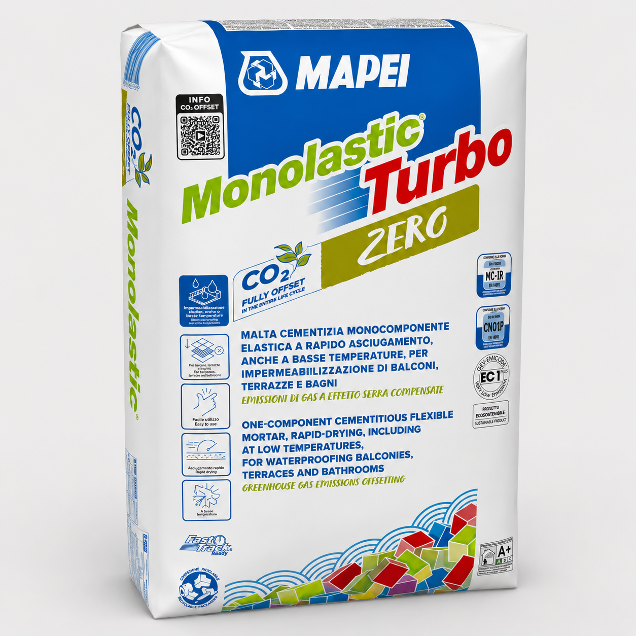 Malta Cementizia Impermeabilizzante Elastico-Rapida MAPEI Monolastic Turbo Zero 15Kg