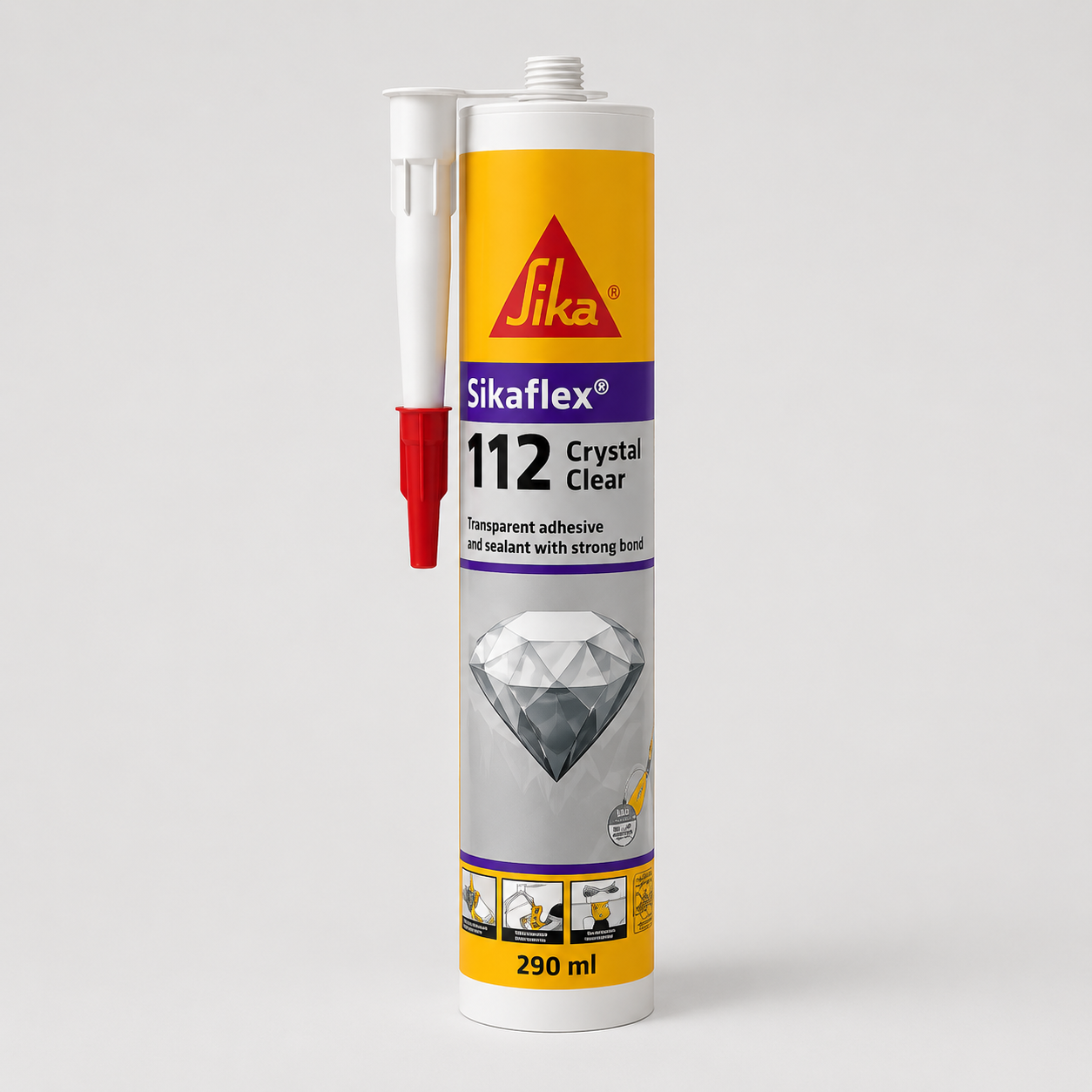 Adesivo sigillante universale Sikaflex®-112 Crystal Clear trasparente