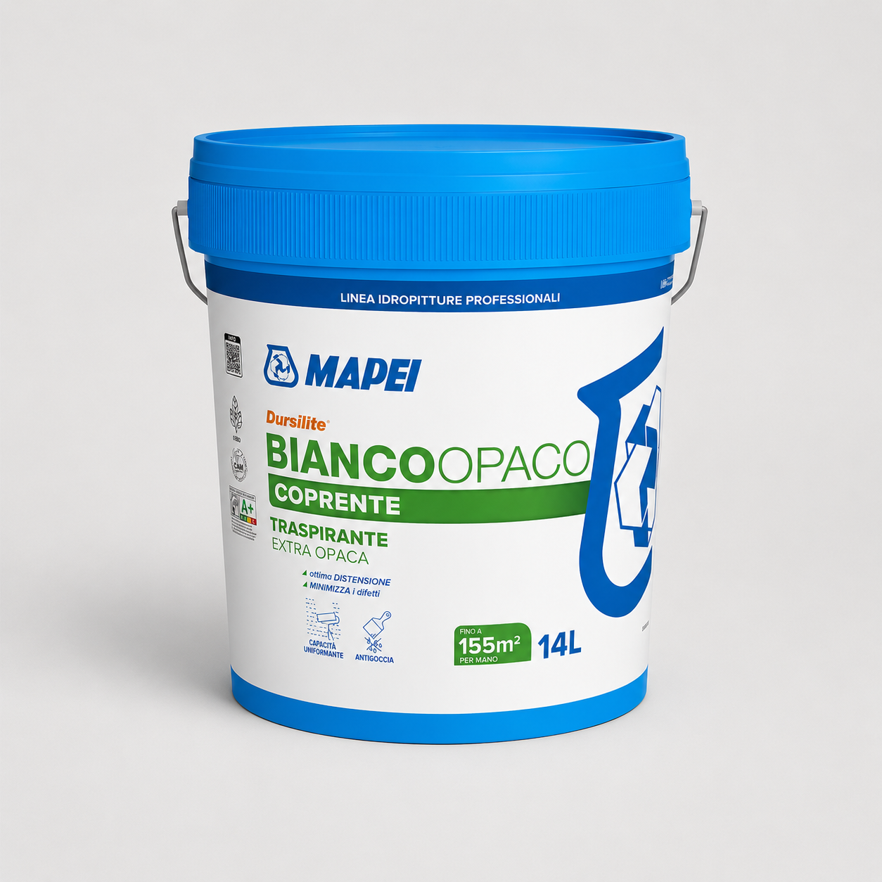 Idropittura murale per interni Mapei DURSILITE BIANCO OPACO 14Litri