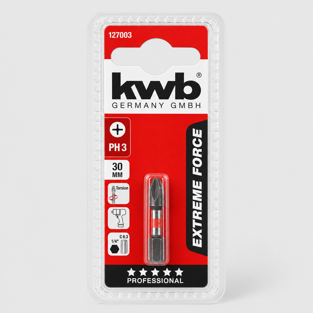Inserto Impact Professionale 30 mm KWB EXTREME FORCE TQ60 STEEL PH3
