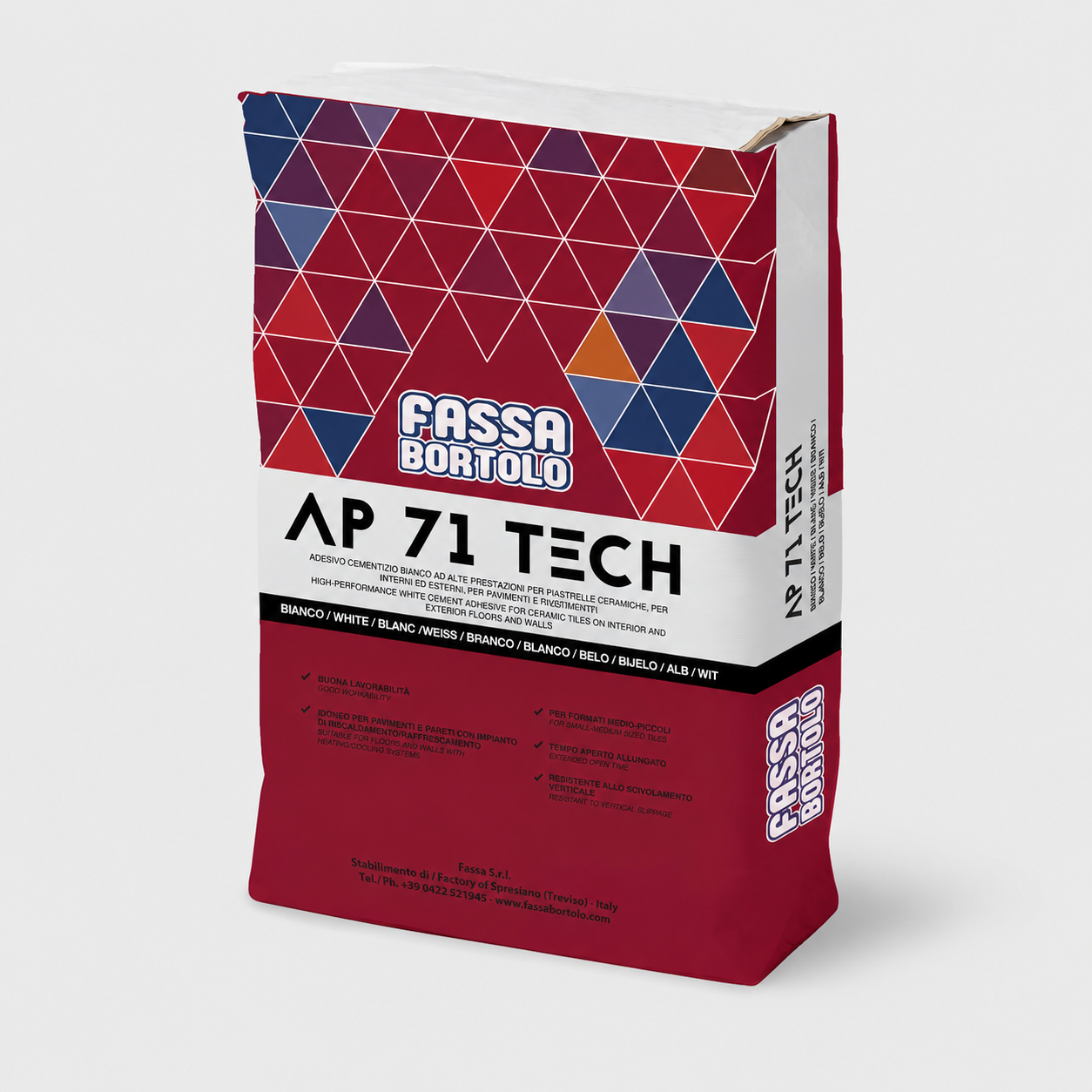 Adesivo Fassa AP 71 Tech C2TE 25Kg Bianco