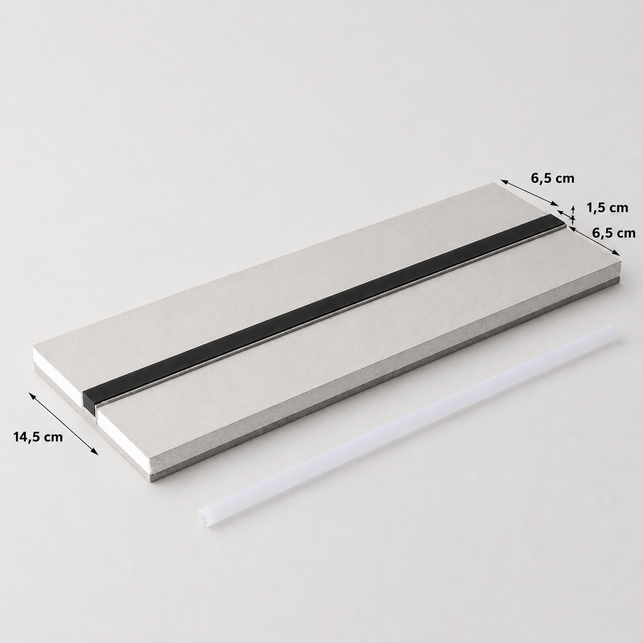 Semilavorato in cartongesso e fibra con profilo alluminio per luce led 200cm