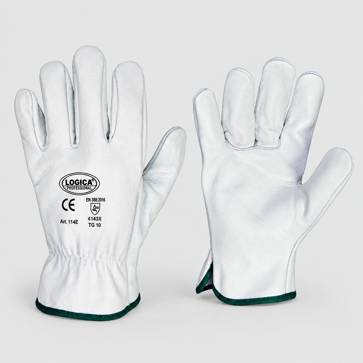 Guanti da Lavoro in Pelle Fiore Bovina 114E – Protezione Meccanica EN388