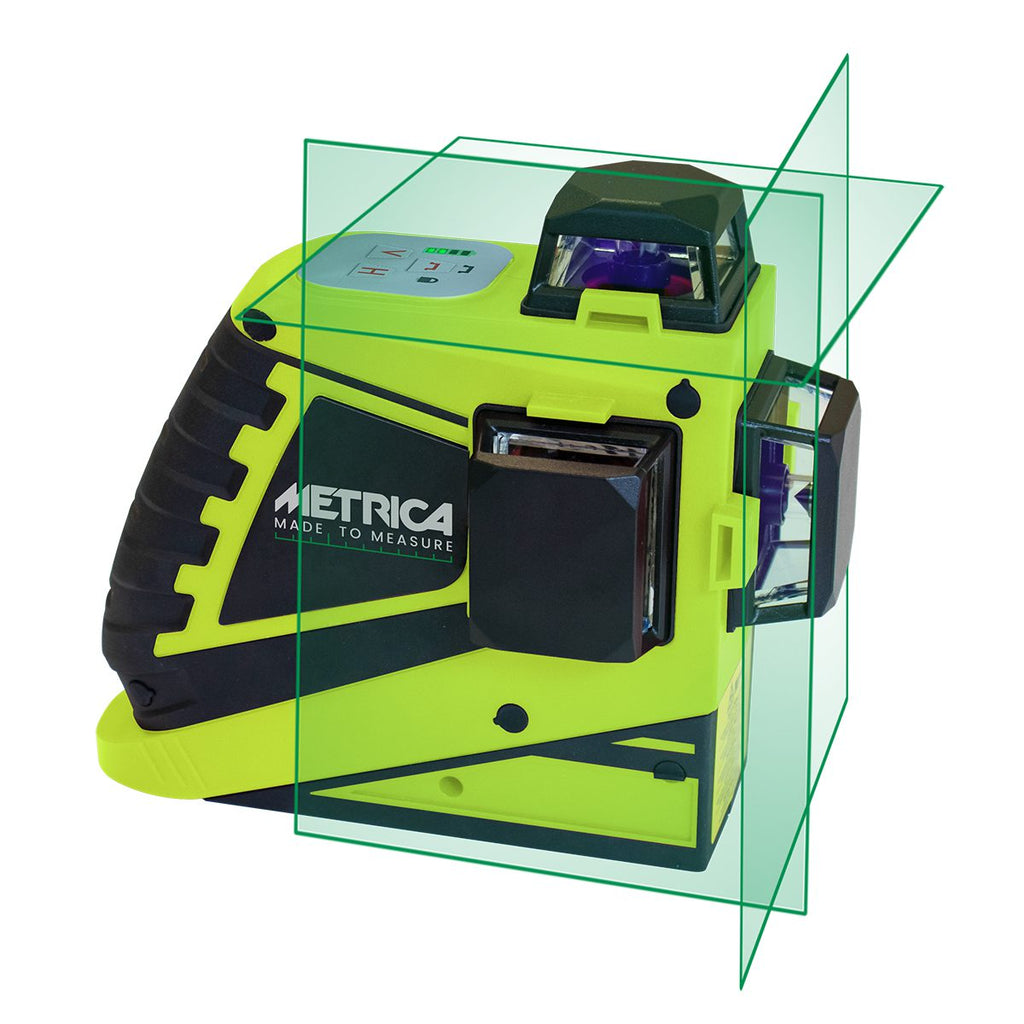 Livella Laser Verde 3D 360° Metrica Green Junior 61415MPLUS con 3 Piani Laser, Telecomando e 2 Batterie