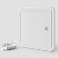Sportello d'Ispezione in ABS Bianco 20x20 cm con Apertura Reversibile e 8 Zanche