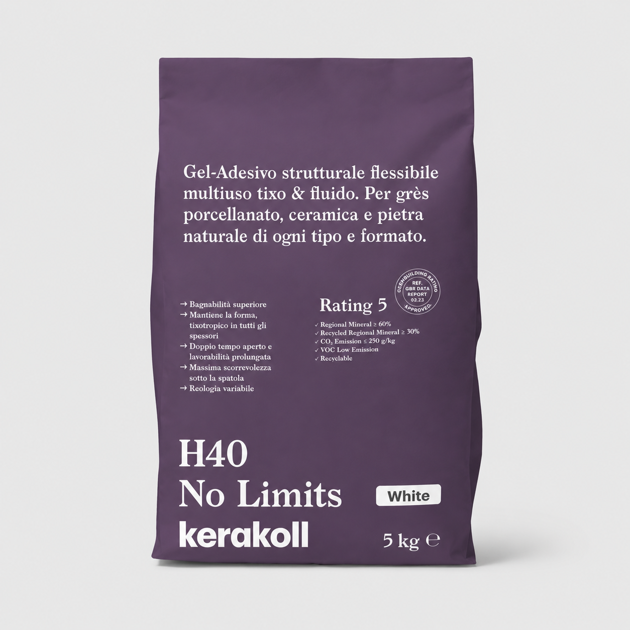 Adesivo Kerakoll No Limits 5Kg bianco