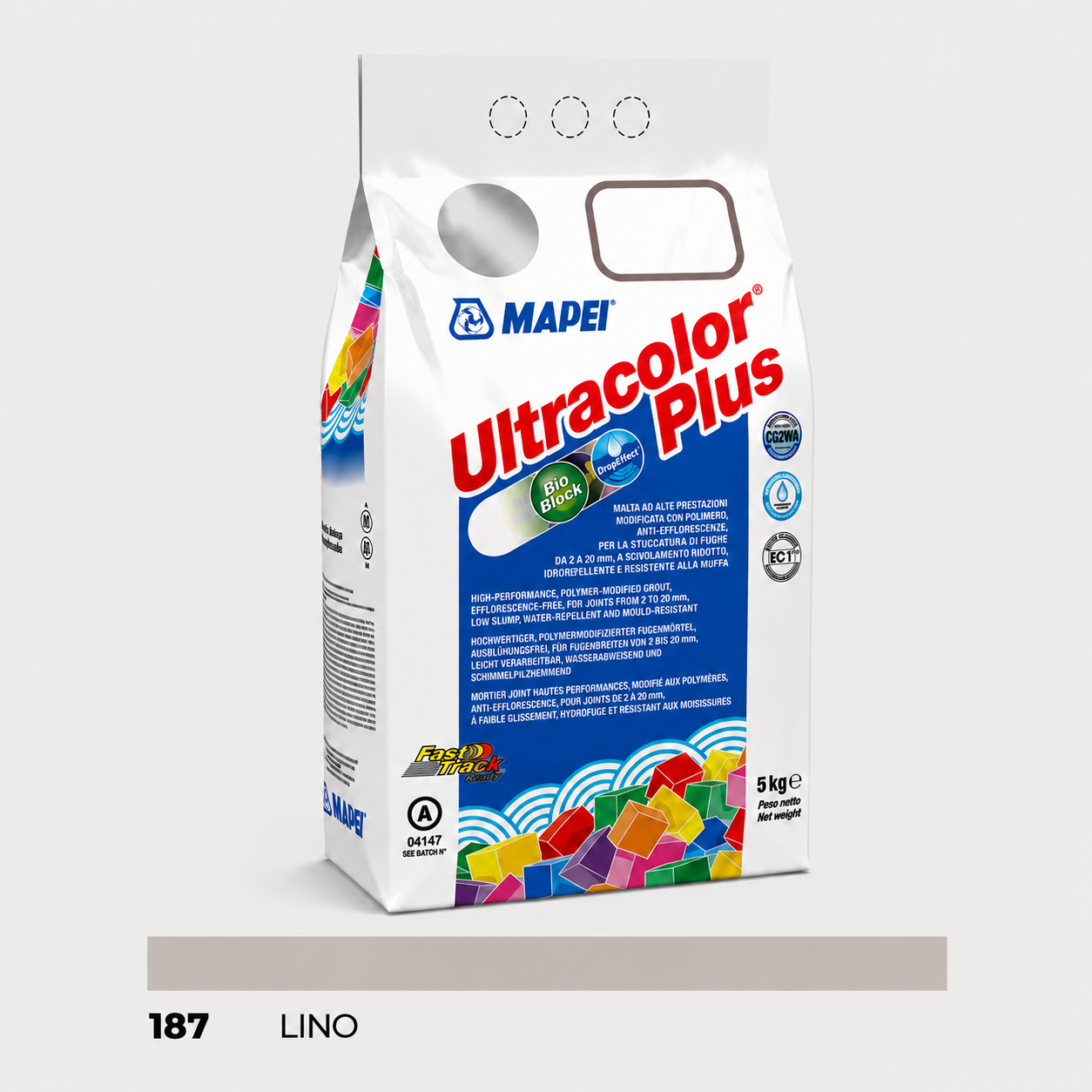 Stucco Cementizio Antimuffa e Idrorepellente ad Alte Prestazioni Mapei Ultracolor Plus – 187 Lino