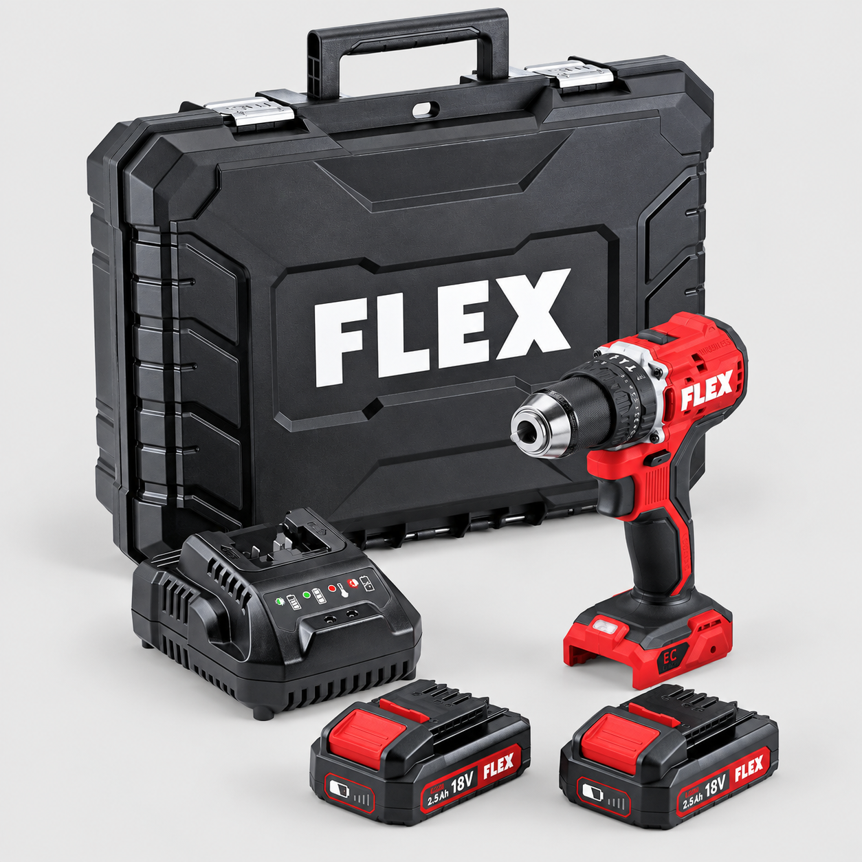 Trapano Avvitatore a Percussione FLEX PD 2G 18.0-EC LD/2.5 Set 18V Brushless – 2 Batterie 2,5 Ah