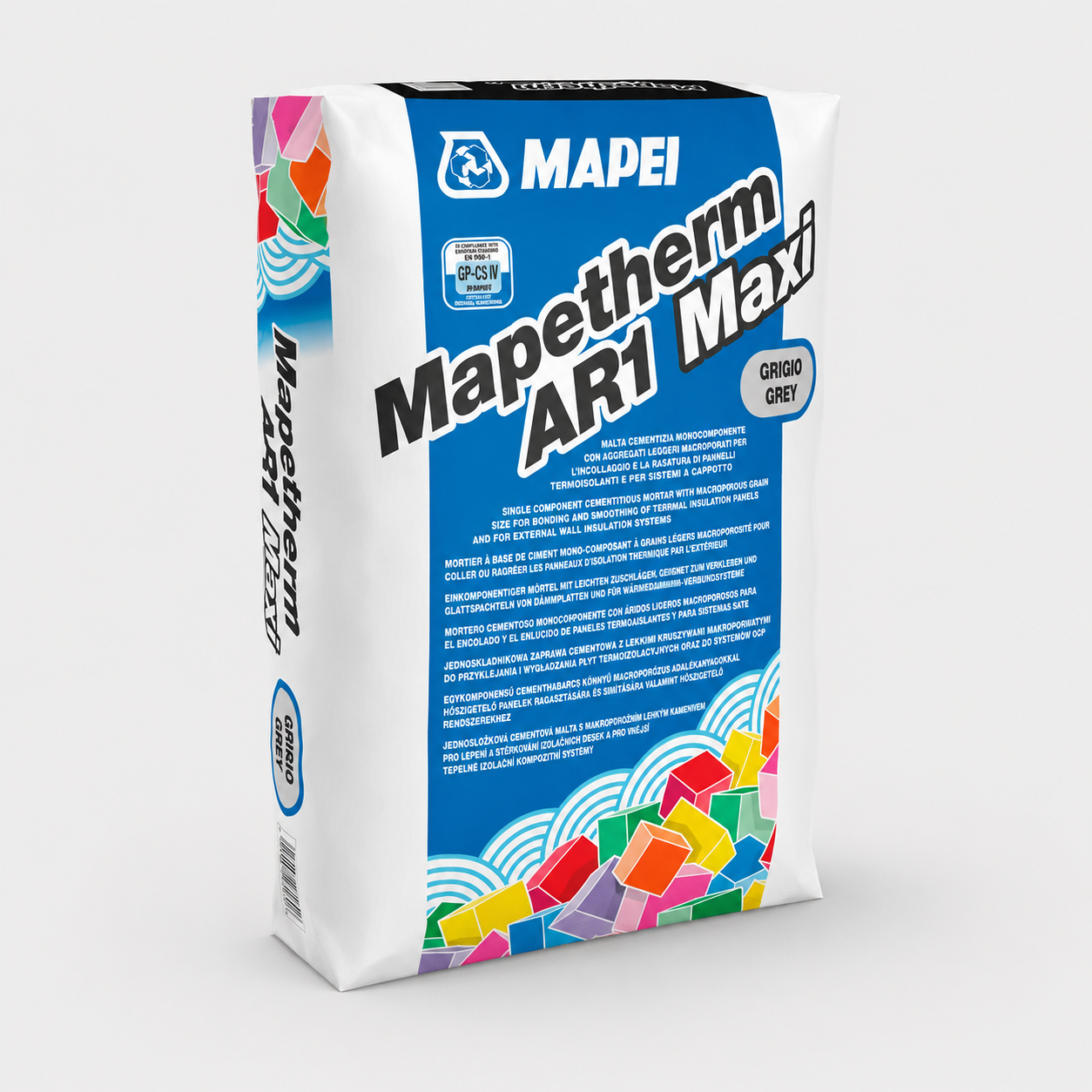 Adesivo e Rasante Cementizio Fibrato per Sistemi a Cappotto MAPEI Mapetherm AR1 Maxi 25Kg