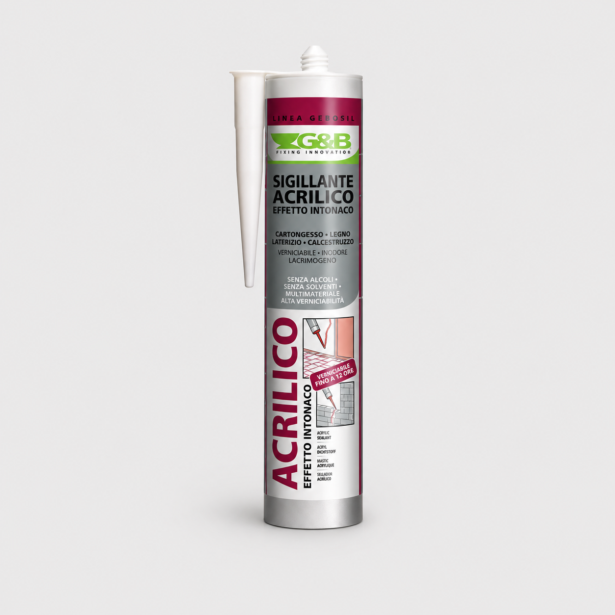 Sigillante Acrilico Professionale GEBOSIL ACRILICO EFFETTO RUVIDO INTONACO Bianco