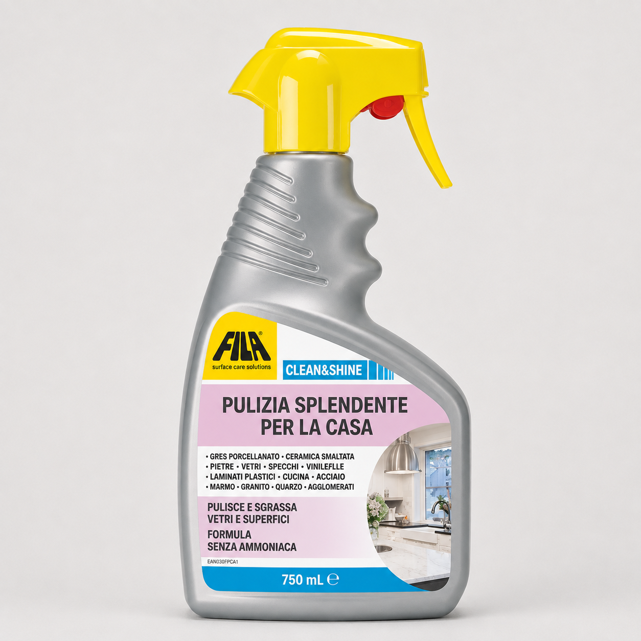 Detergente Multiuso per la Pulizia Quotidiana della Casa Fila Clean&Shine 750 ml