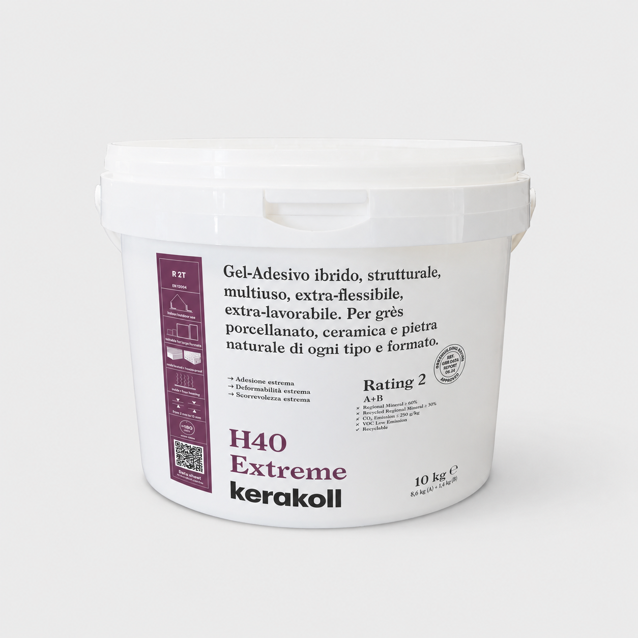 Gel-Adesivo Strutturale Iperdeformabile per Grandi Formati Kerakoll H40 Extreme 10Kg