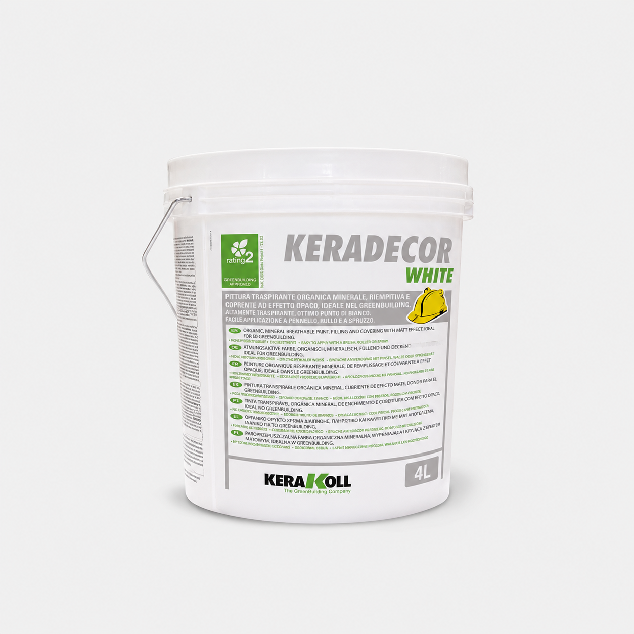 Pittura traspirante riempitiva per interni Keradecor White 4Litri