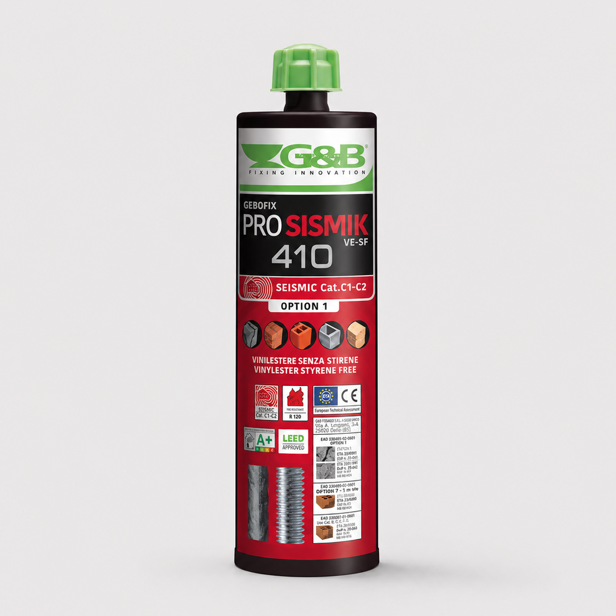 Ancorante Chimico Vinilestere Senza Stirene GEBOFIX PRO VE-SF SISMIK 410ml