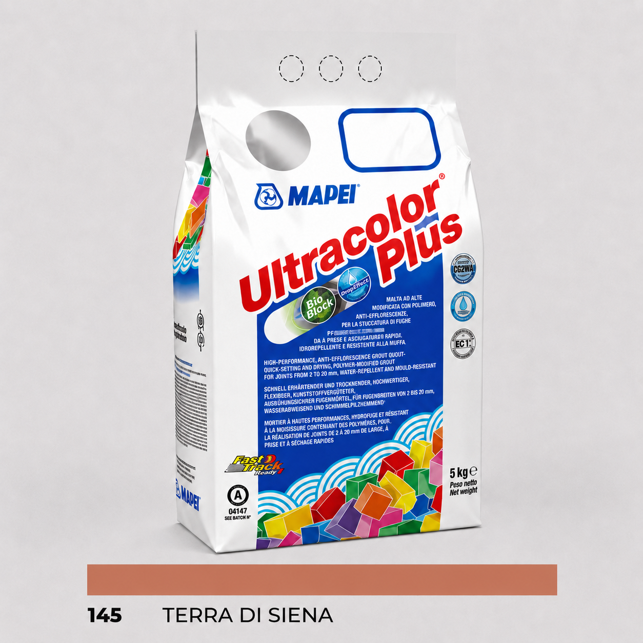 Stucco Cementizio Antimuffa e Idrorepellente ad Alte Prestazioni Mapei Ultracolor Plus – 145 Terra di Siena