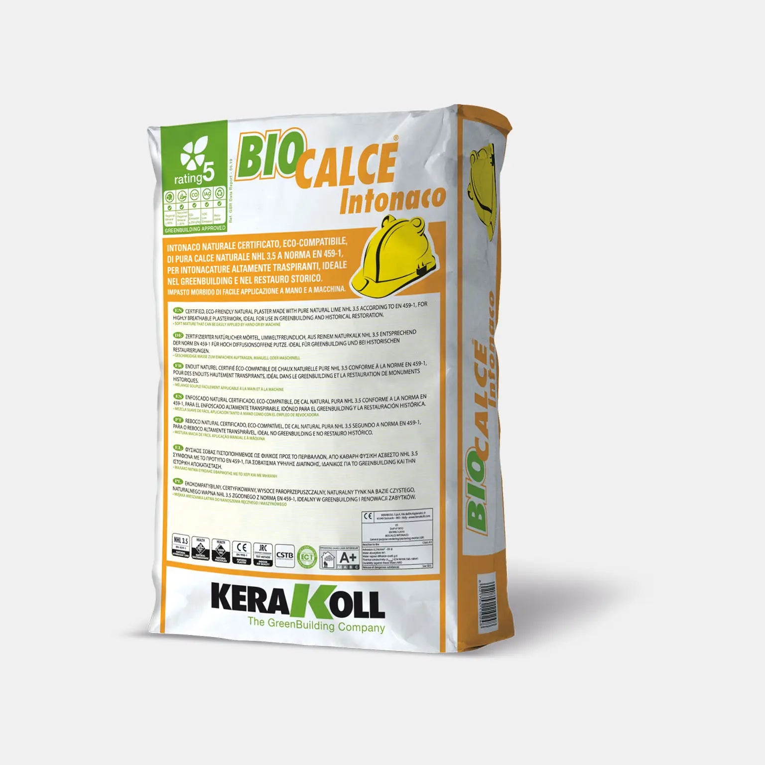 Intonaco naturale traspirante a base di pura calce NHL 3.5 Biocalce Intonaco 25Kg