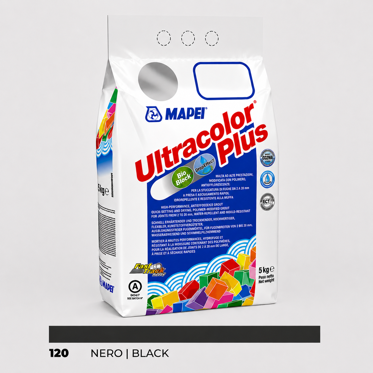 Stucco Cementizio Antimuffa e Idrorepellente ad Alte Prestazioni Mapei Ultracolor Plus – 120 Nero