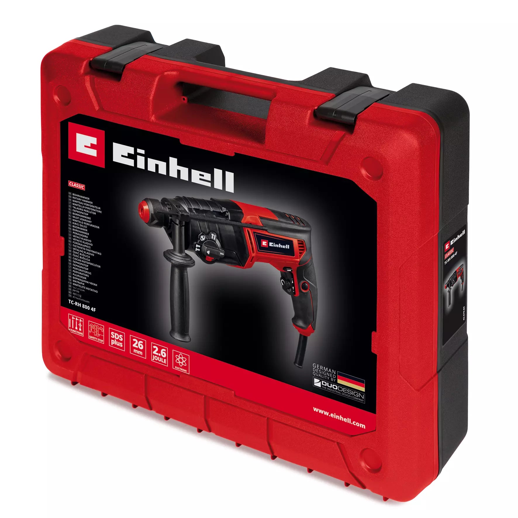 Martello perforatore Einhell TC-RH 800 4F – 800 W – SDS-PLUS – 2,6 J
