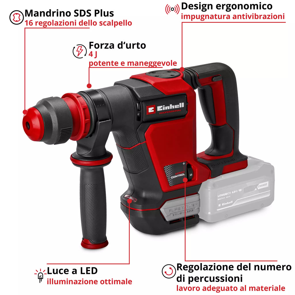 Martello Demolitore Brushless 18V EINHELL PROFESSIONAL TP-DH 18/4 Li BL-Solo