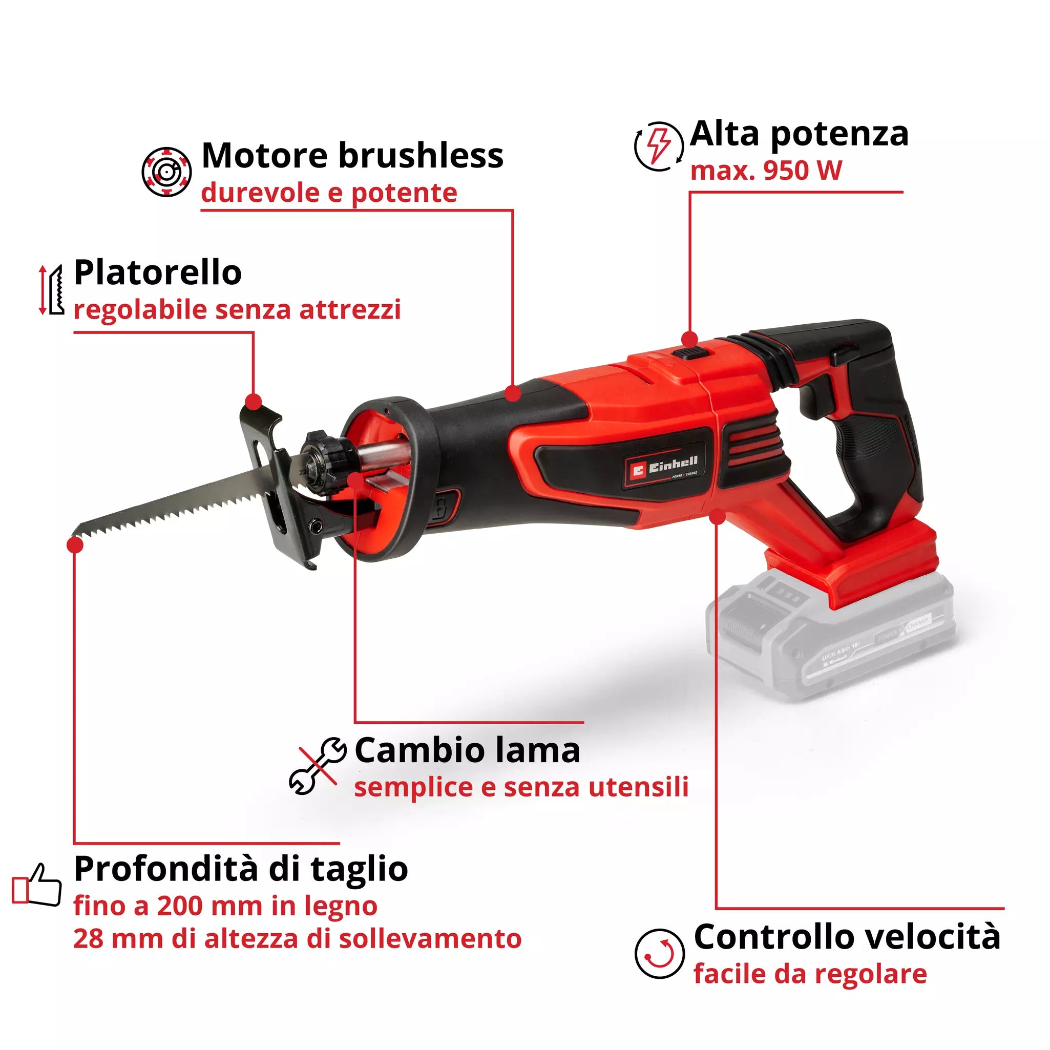 Sega Diritta Brushless 18V EINHELL PROFESSIONAL TP-AP 18/28 Li BL-Solo